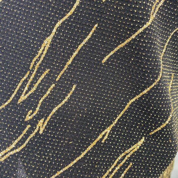 Vintage Alex Evenings Gown & Jacket Set Black Gold Metallic Design Layered 16 - Picture 15 of 16